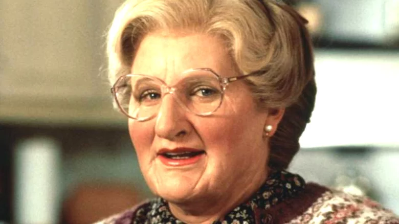 Daniel Hillard disguised as Euphegenia Doubtfire.