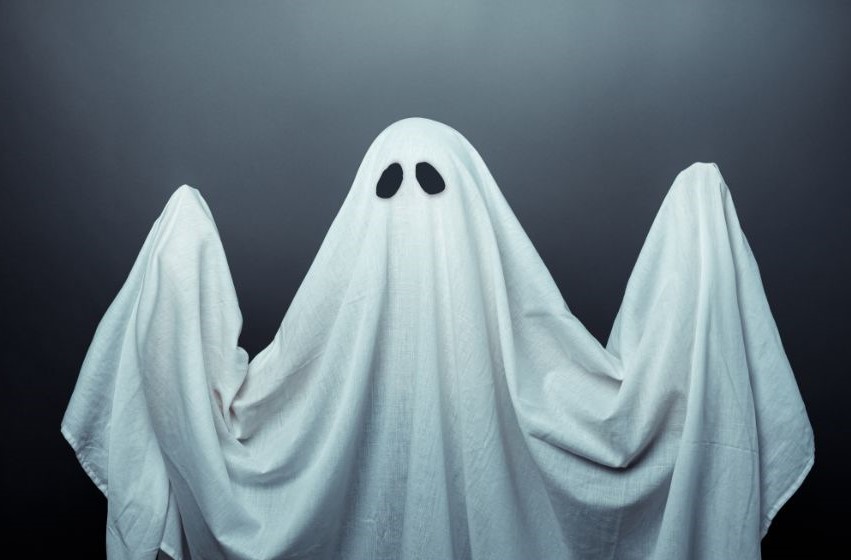 Someone with a sheet thrown over them pretending to be a ghost.