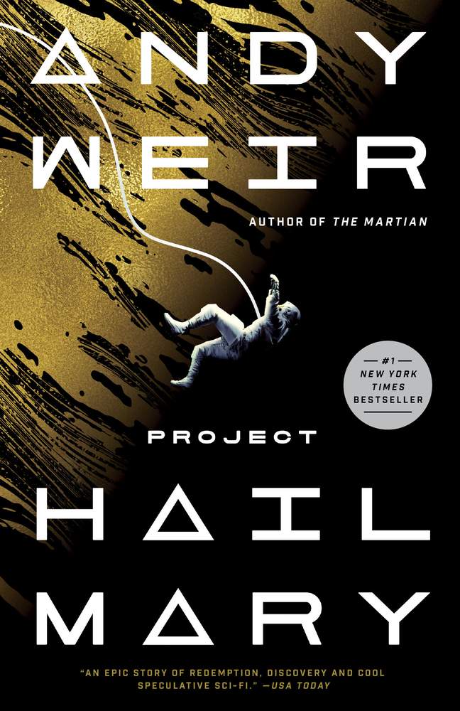 An astronaut floating on the cover of Project Hail Mary.