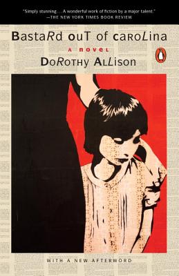 The book cover has a background of multiple book pages lined up and the image on top is a black and white picture of a girl with a woman's arm around her and a red background. The text uses both upper and lowercase lettering but not in typical fashion.