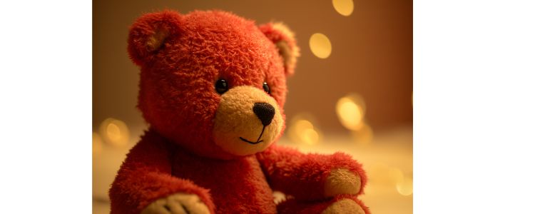 a close up of a brown teddy bear
