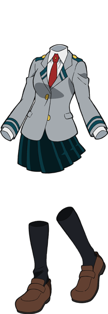 The invisible Toru Hagakure; and only her school uniform is visible.