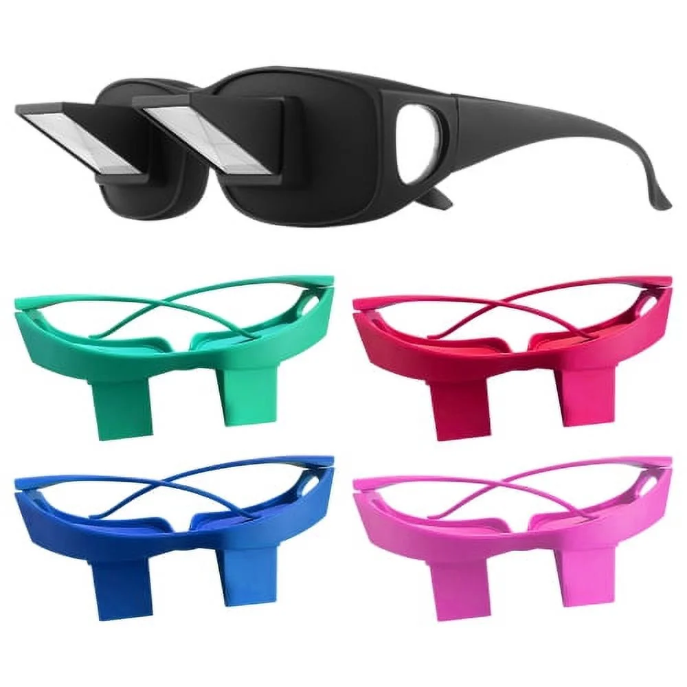 Multicolored glasses with mirrored lenses.