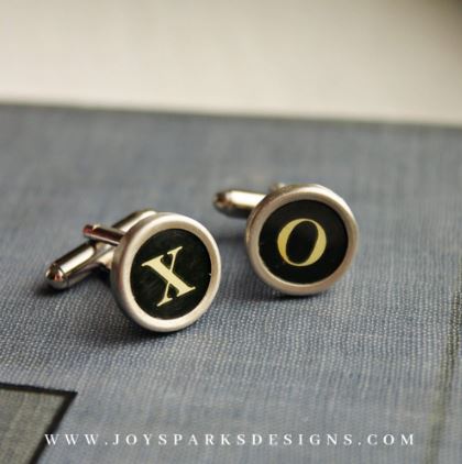 Cufflinks made out of typewriter keys