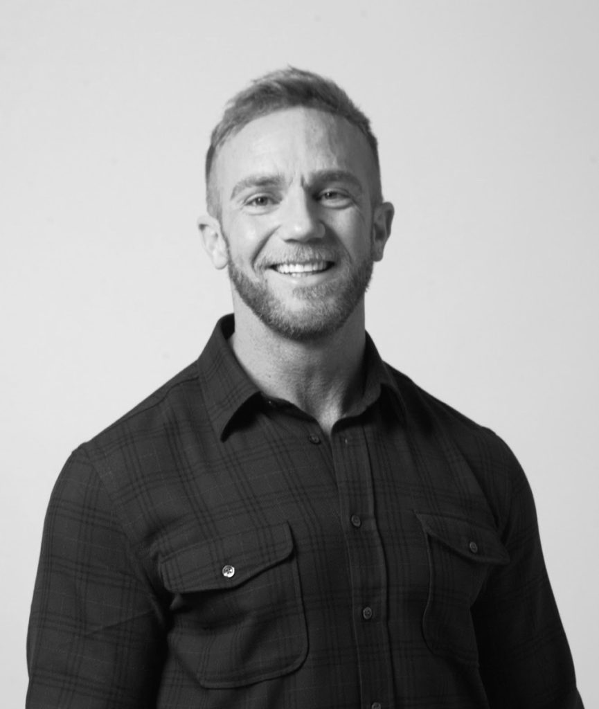 Illustrator Nicholas Child in grayscale.