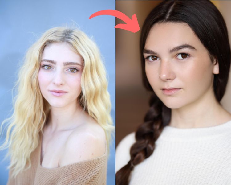 Willow Shields besides an image of Brooklynn Prince.