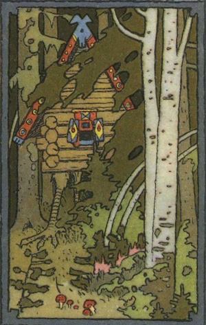 Baba Yaga's Chicken Hut in the forest.