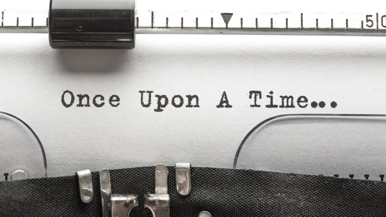 The words "Once Upon A Time" typed on a typewriter.