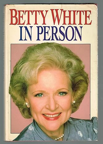"Betty White: In Person" book cover with a cream and pink background and Betty White smiling