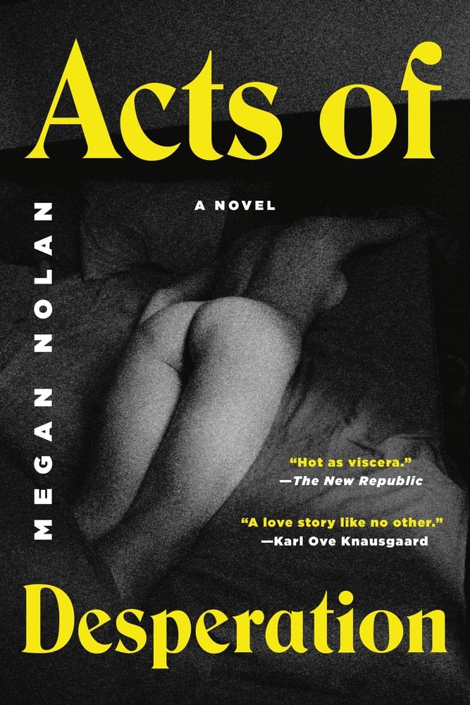Black and white image of a naked woman on bed for the cover of Acts of Desperation.
