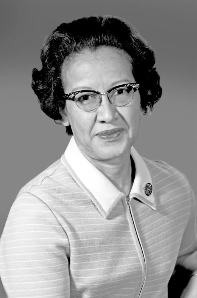 Katherine Johnson smiling slightly at the camera.