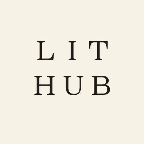 Black Lit Hub letters on a tan background