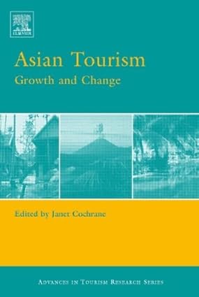 Book cover of 'Asian Tourism: Growth and Change' edited by Janet Cochrane, part of the Advances in Tourism Research Series, featuring images of nature and cultural sites in Asia.
