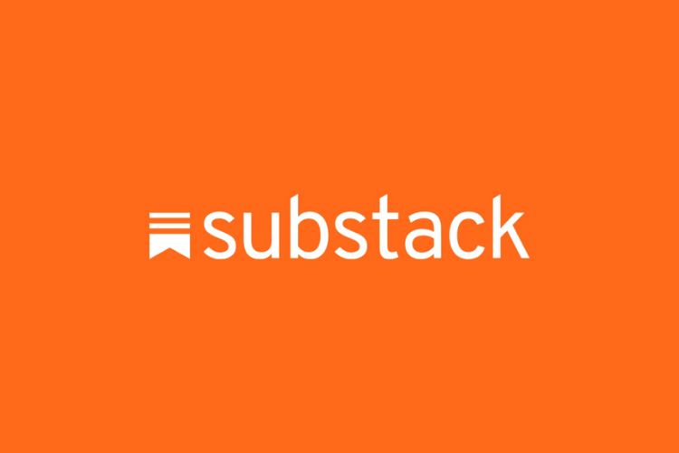 The Substack logo and the brands bright orange background.
