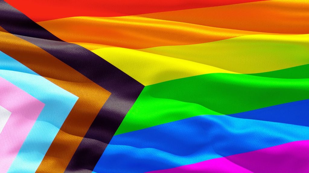 LGBTQ+ pride flag.