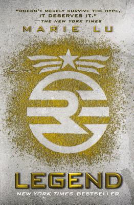 A gray background with a gold powdered design. Cut out of the gold powder is a circular logo with an R, three stripes, and a star. Legend in gold lettering.