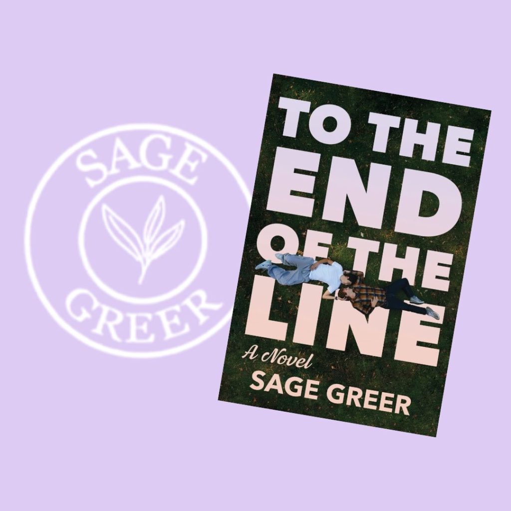 Sage Greer's logo next tot her debut novel To the End of the Line