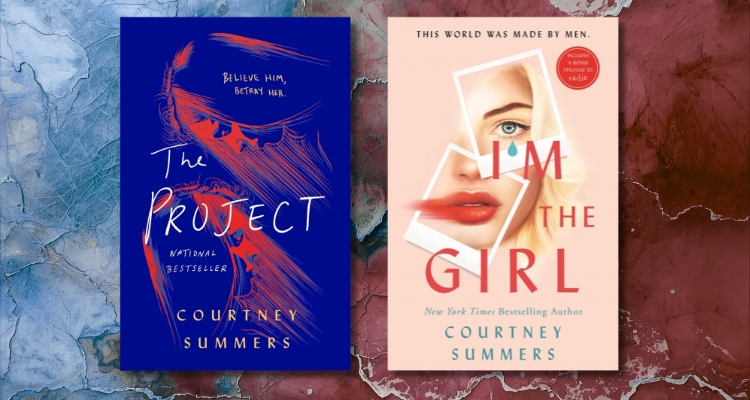The Project and I;' the Girl by Courtney Summers book covers side by side on a blue-red background.