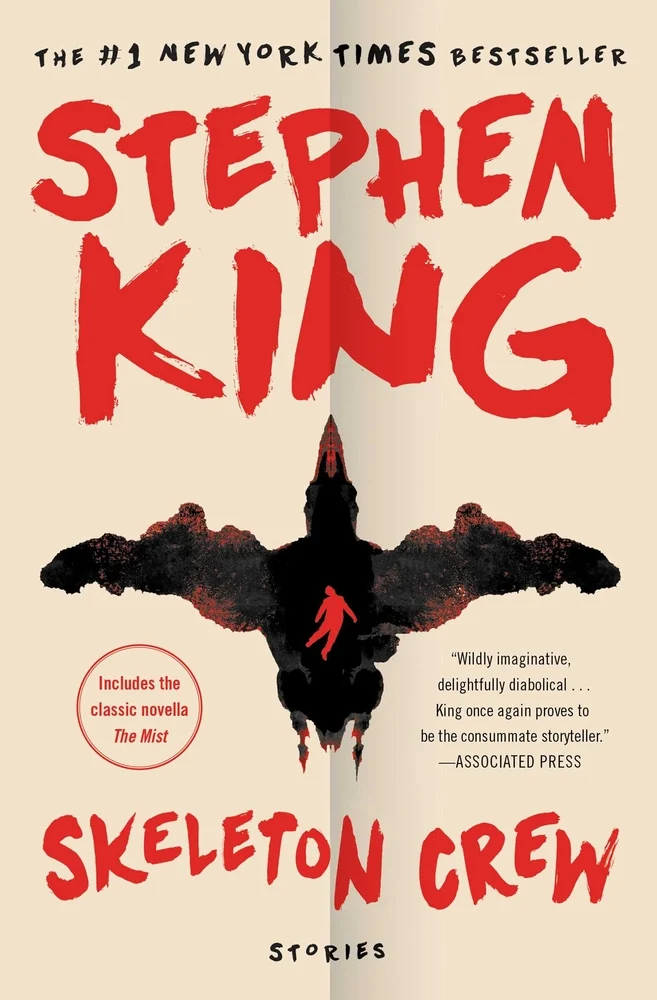Skeleton Crew by Stephen King, depicting abstract black art against a cream background.