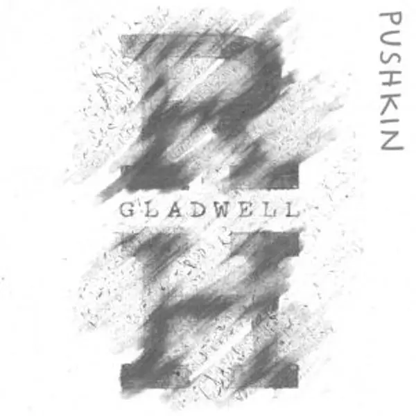Revisionist History by Malcolm Gladwell podcast cover with a large R and H vertically aligned and smeared in grey with "Gladwell" in the middle against a white background.