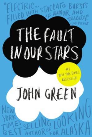 Blue background with black and white cloud shapes, with the title written in white on the black cloud. Includes praise from Jodi Picoult over the blue background and a yellow bestseller badge.