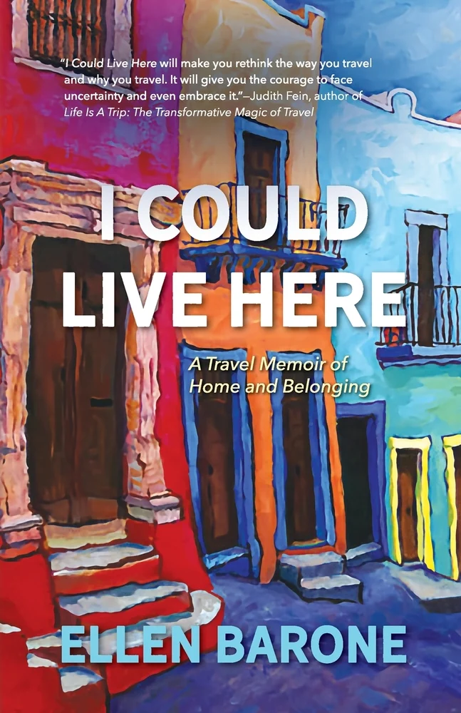 I Could Live Here by Ellen Barone book cover depicts a row of brightly colored row homes.