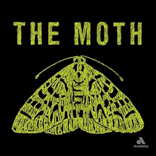 The Moth Podcast cover depicts a yellow moth against a black background.