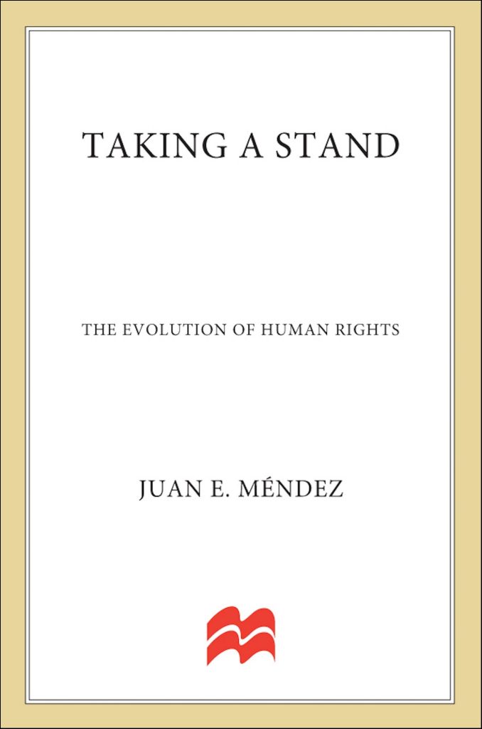 Taking a Stand by Juan E. Méndez book cover has white background with a tan border.
