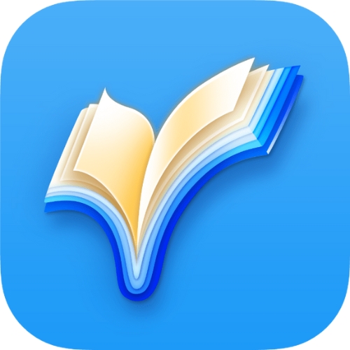 Reading List app icon depicts a blue background with a blue book opened to look like a checkmark.